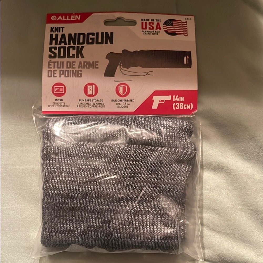 3/$18 Allen Knit Handgun Sock - Gray 14 in (36 cm) brand new